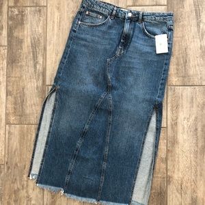 Free People Denim Skirt SZ 12 NWT
